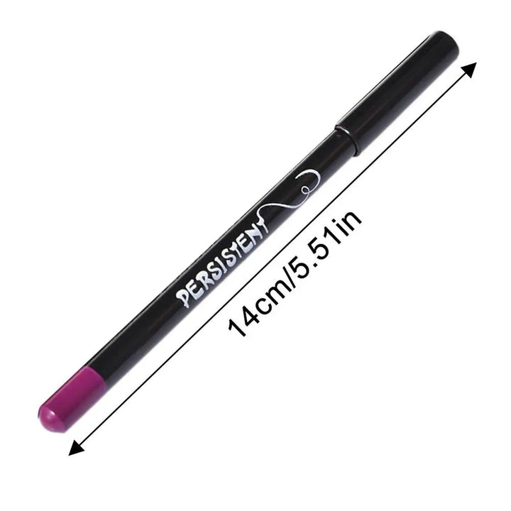 Conjunto de 12 Lápis de Contorno Labial à Prova d'Água – Longa Duração, Hidratante, Profissional, Ferramenta de Maquiagem para Lábios